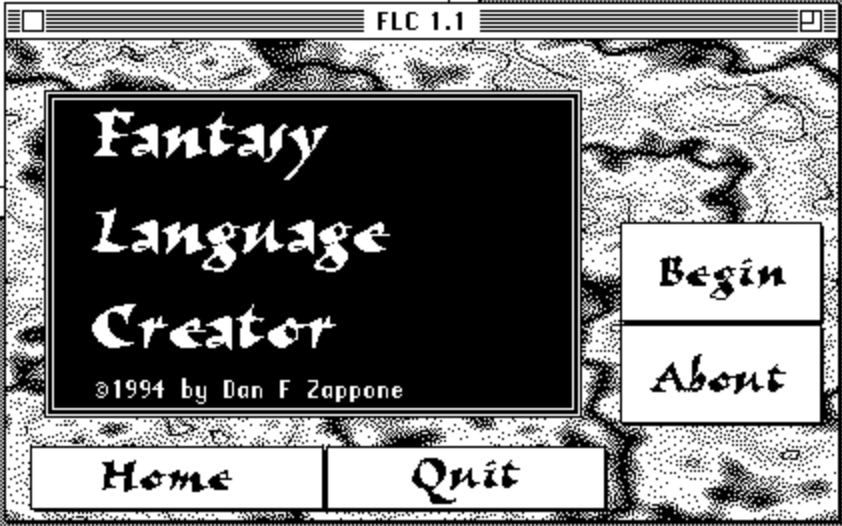 Fantasy Language Creator Hypercard Stack