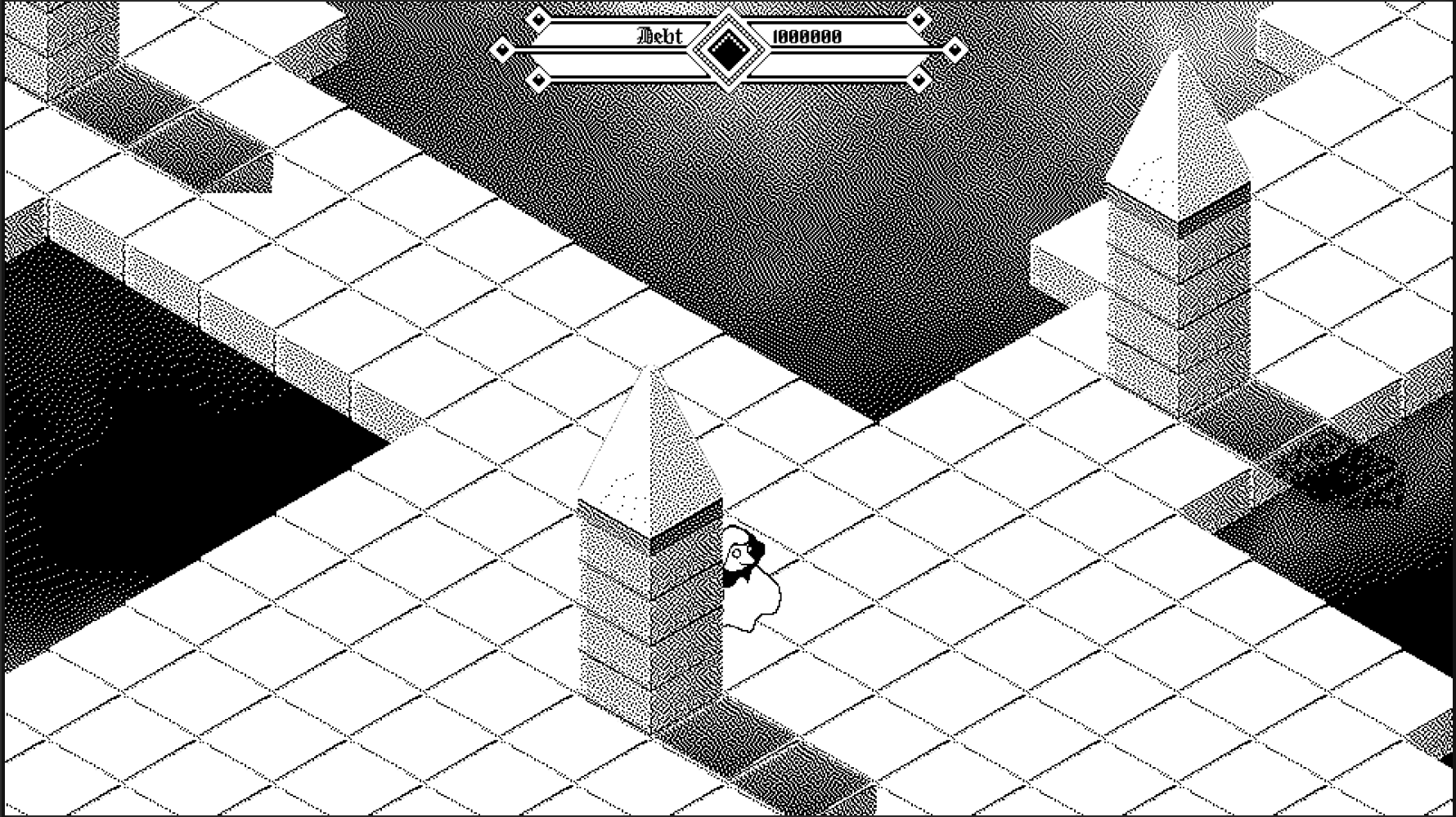 game screenshot of stacked blocks on grid